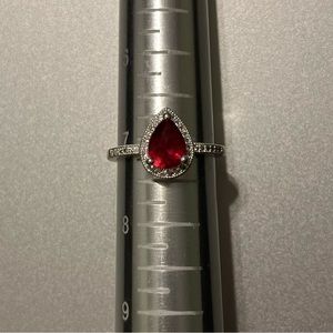Pear Shaped Lab Created Ruby Ring